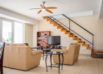Comfy living room with LED TV and Cable